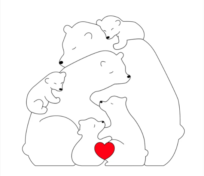 Collection CuddleBears - Coffret cadeau en bois fabriqué à la main