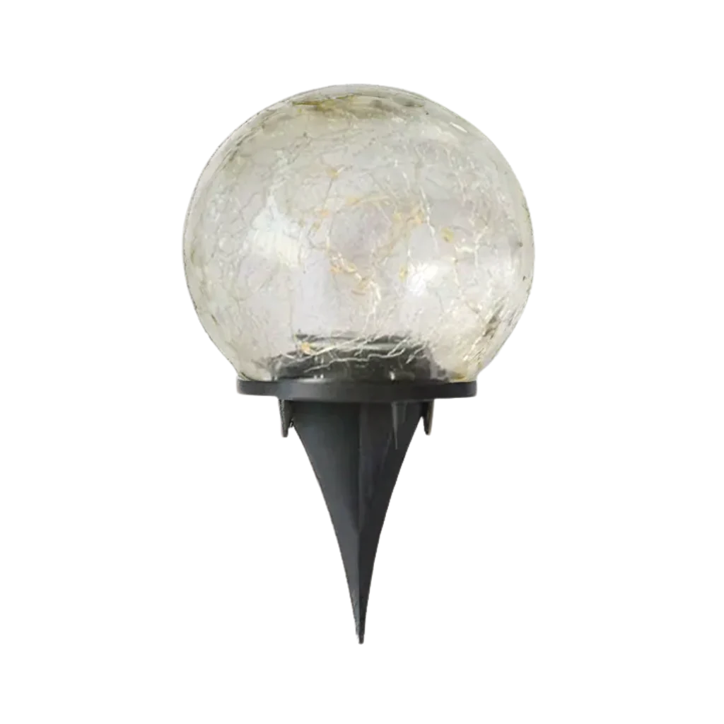 GlowGlobe - Lampe en verre tricotée solaire avec piquet de terre