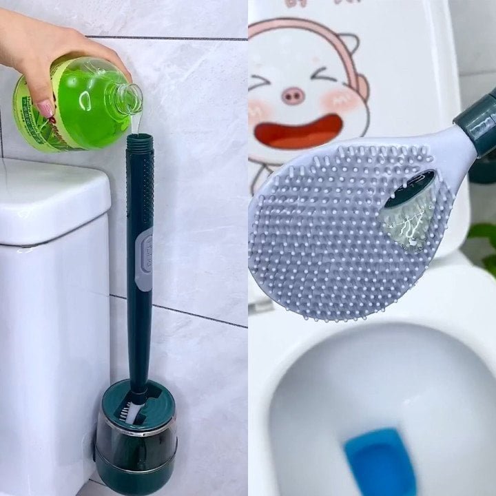 FlexScrub Brosse de Toilette Intelligente avec Brosses Flexibles et Nettoyage Intégré