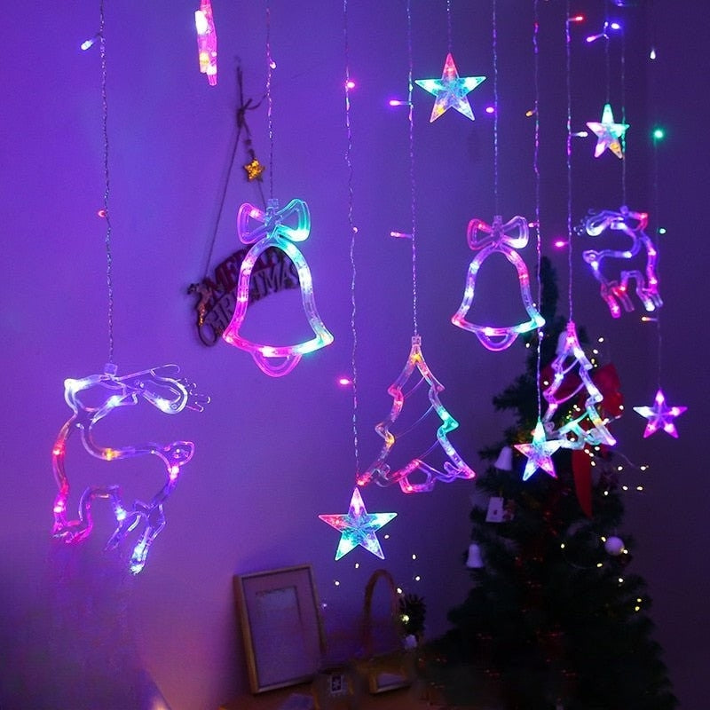 GlowVista - Rideau lumineux LED avec plusieurs formes et couleurs