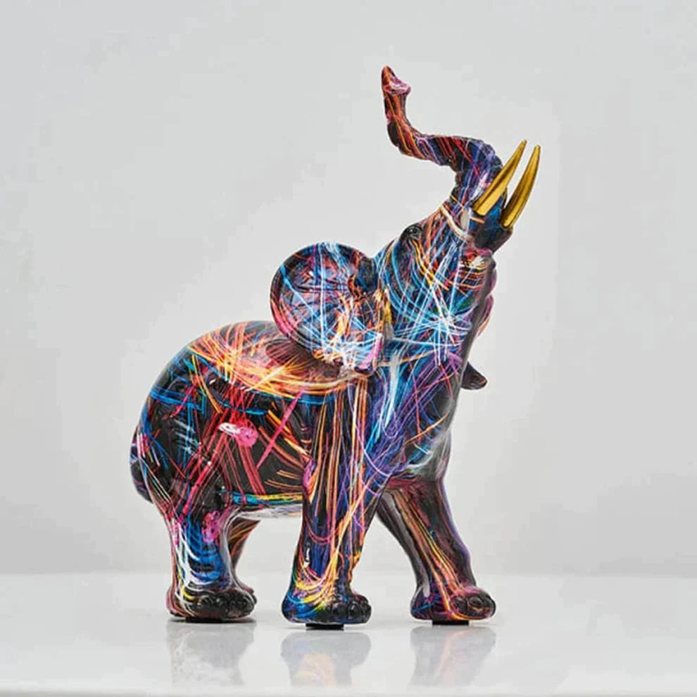 VibrantTrunk – Sculpture d'Art Éléphant Moderne