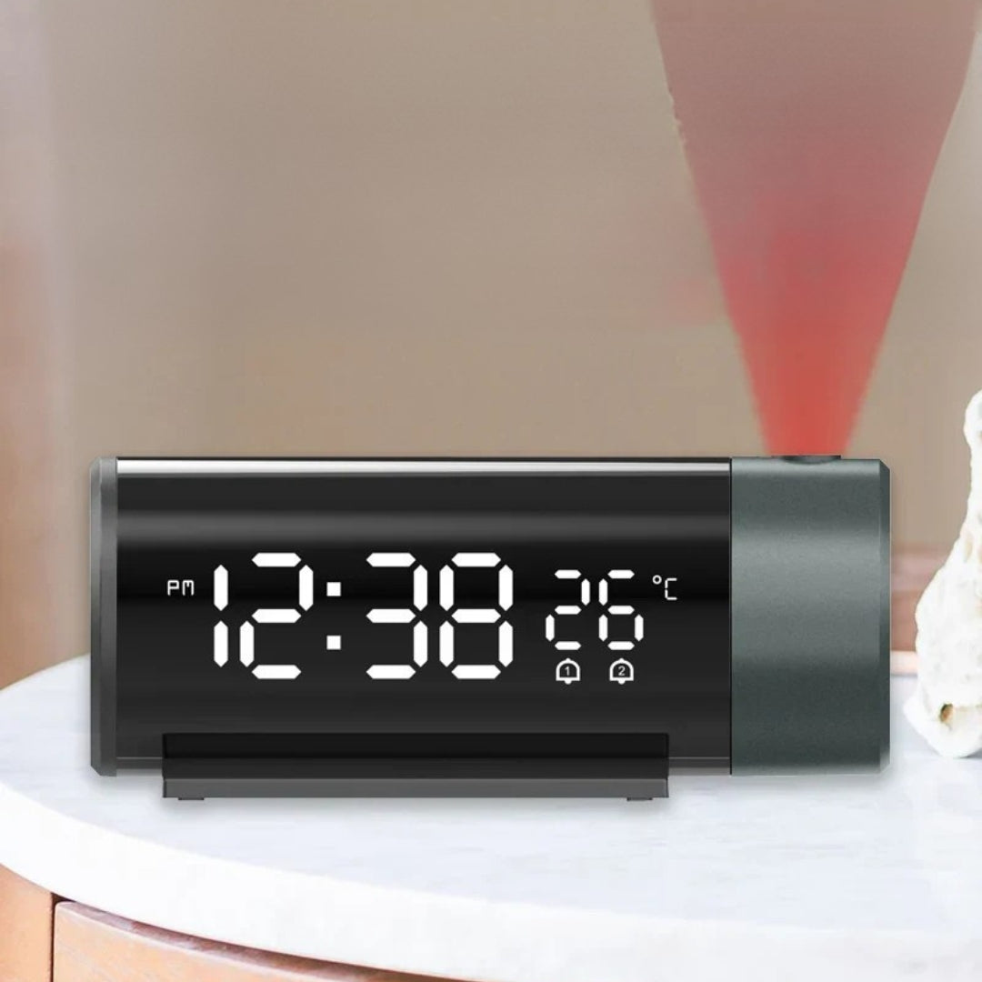 Horloge projecteur numérique LED avec thermomètre