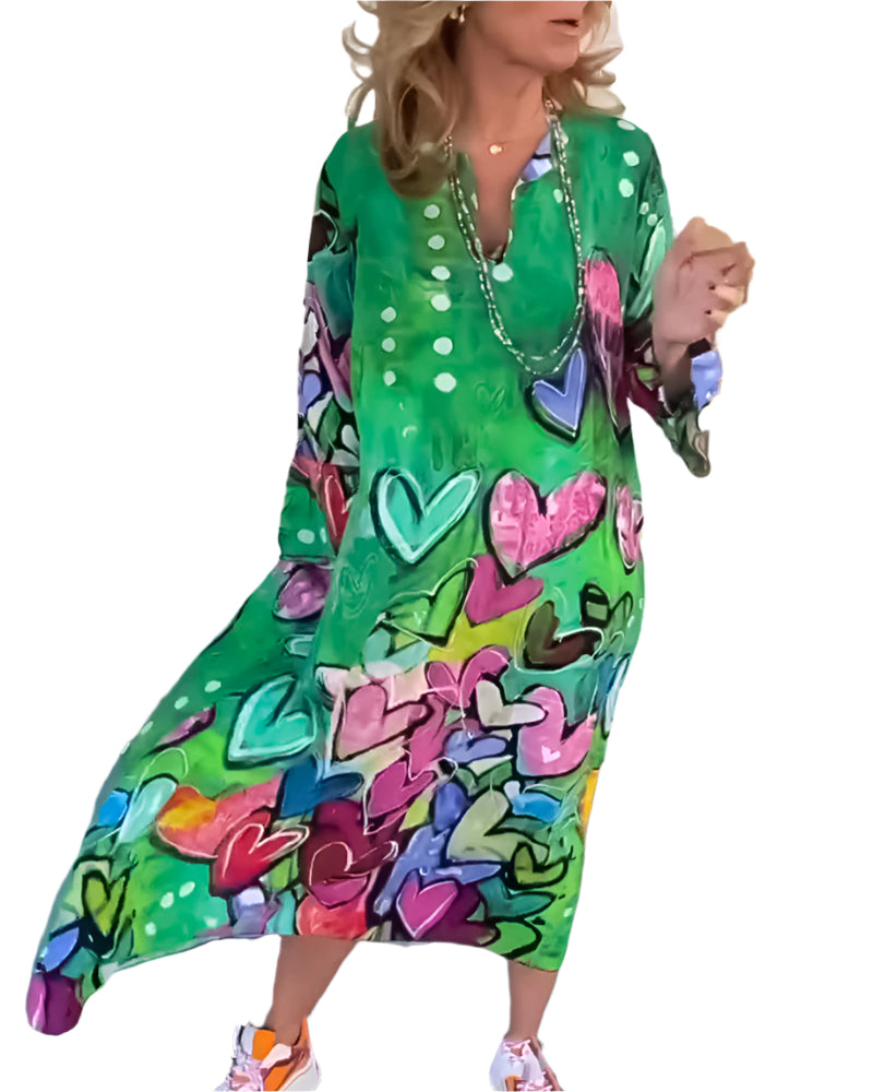 Clarice - Robe longue à imprimé graffiti artistique