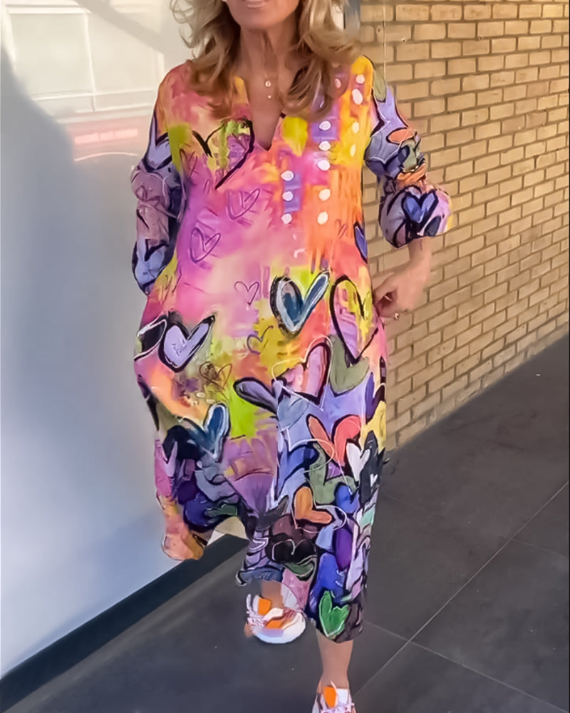 Clarice - Robe longue à imprimé graffiti artistique