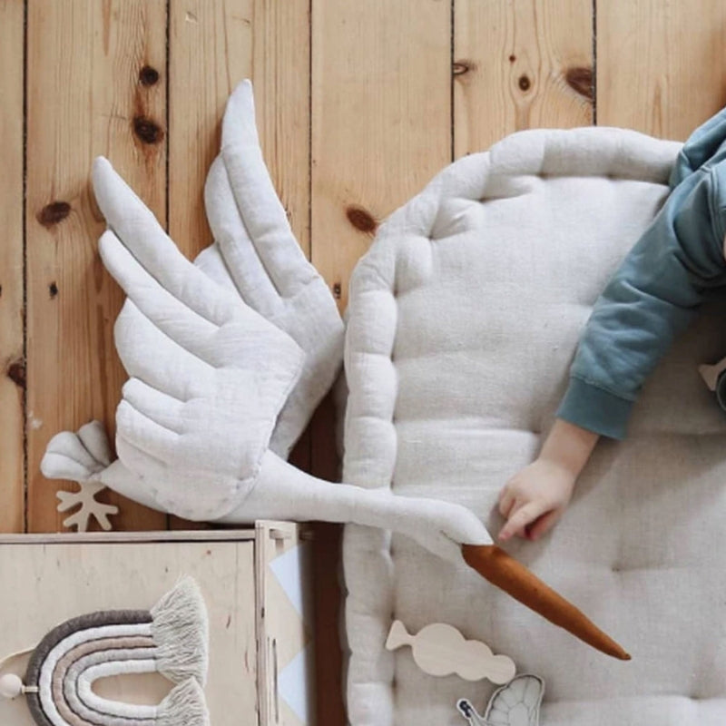 SnuggleStork - Jouet en peluche avec un bec doux et un charme douillet