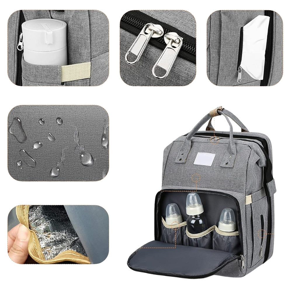 ParentPal - Sac à dos à langer 3 en 1 avec berceau et porte-biberons intégrés