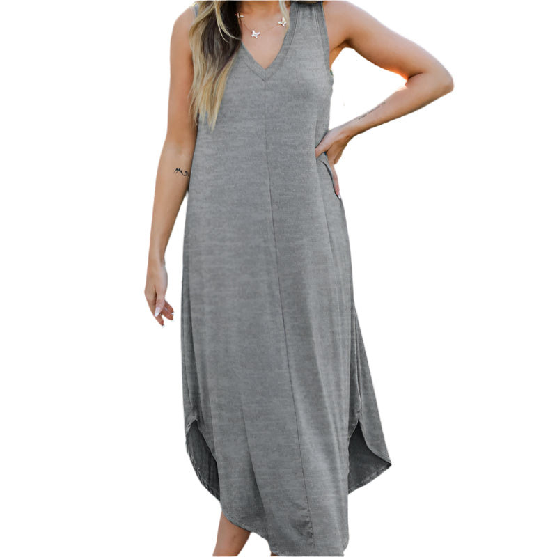 Claudette - Robe sans manches avec décolleté en V