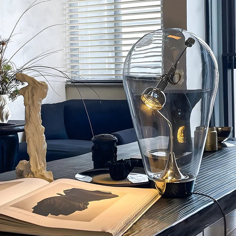 LumiMagnet – Lampe de table en verre industriel avec fonction de gradation pour maison moderne