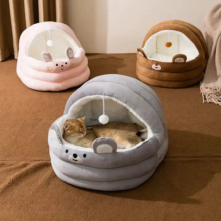 CozyCave - Coussin pour animaux avec capuche pour chats et petits chiens