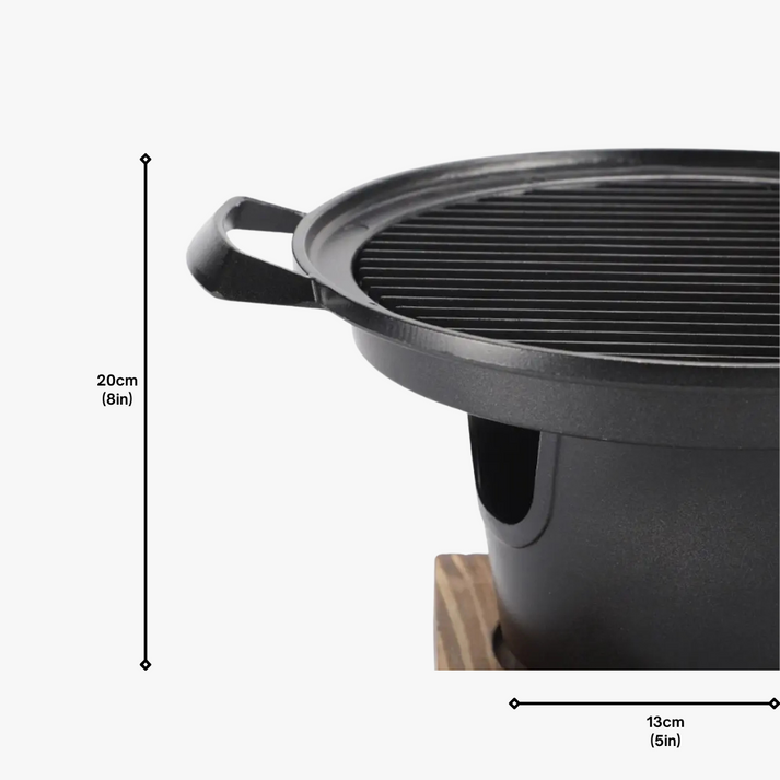 GrillMate - Barbecue portable avec base en bois