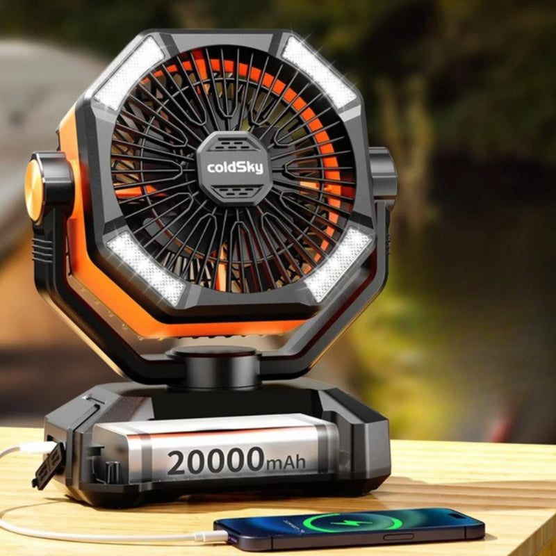 BreezeGlow - Ventilateur portable avec lumière LED et télécommande