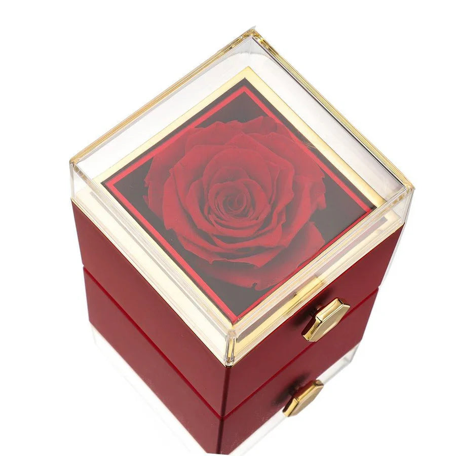 EternaBloom - Coffret Cadeau Collier avec Rose Préservée dans un Coffret Luxe