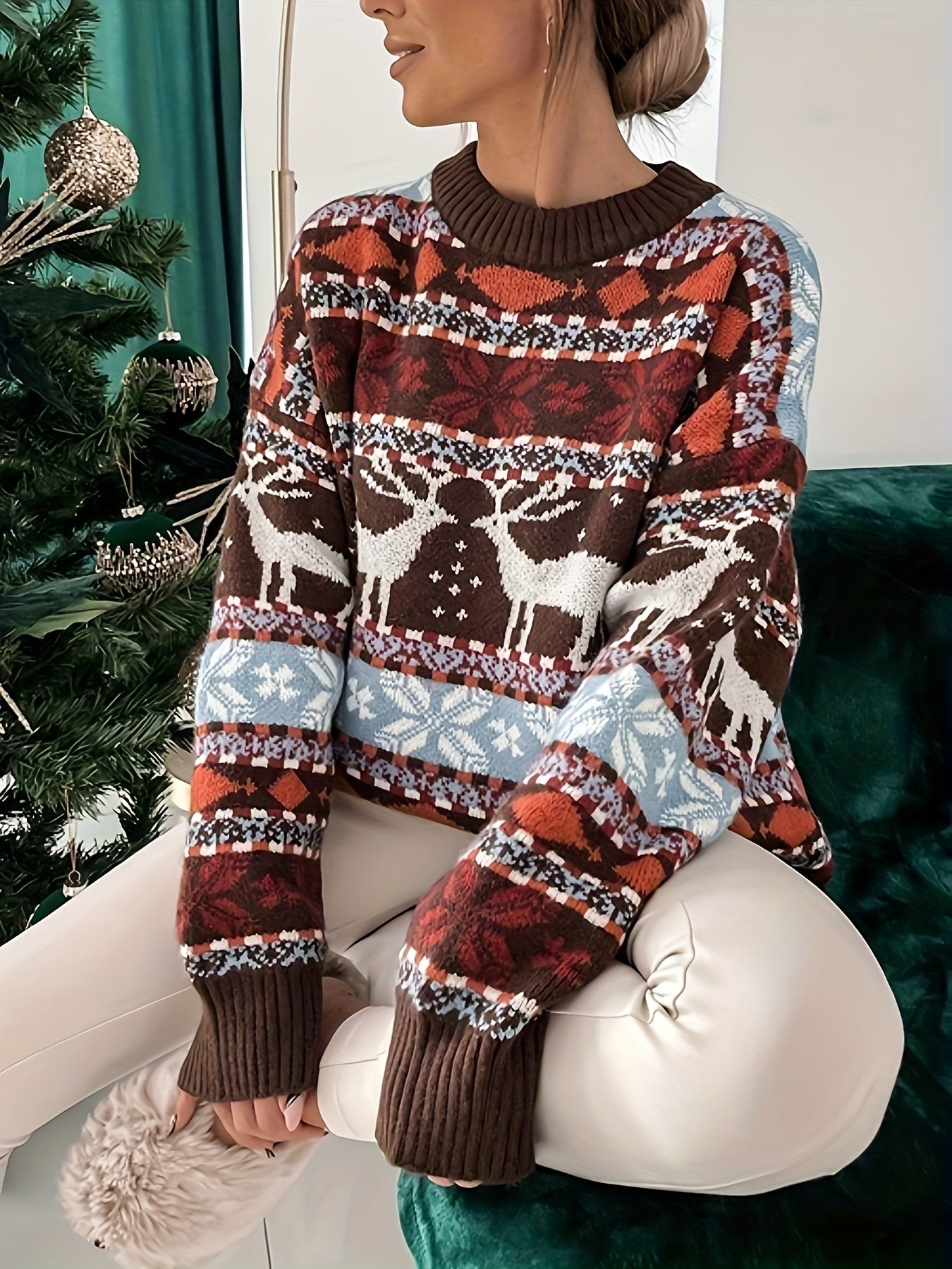 Pull à motif de Noël Cozy
