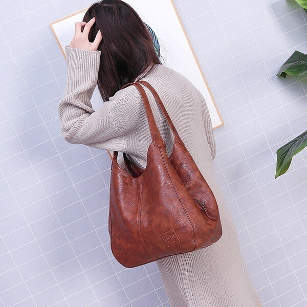 LuxeSlouch – Sac à épaule slouchy en cuir vegan