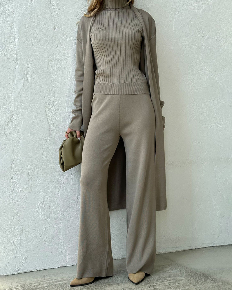 Ella - Ensemble sans manches, manteau long avec pantalon large