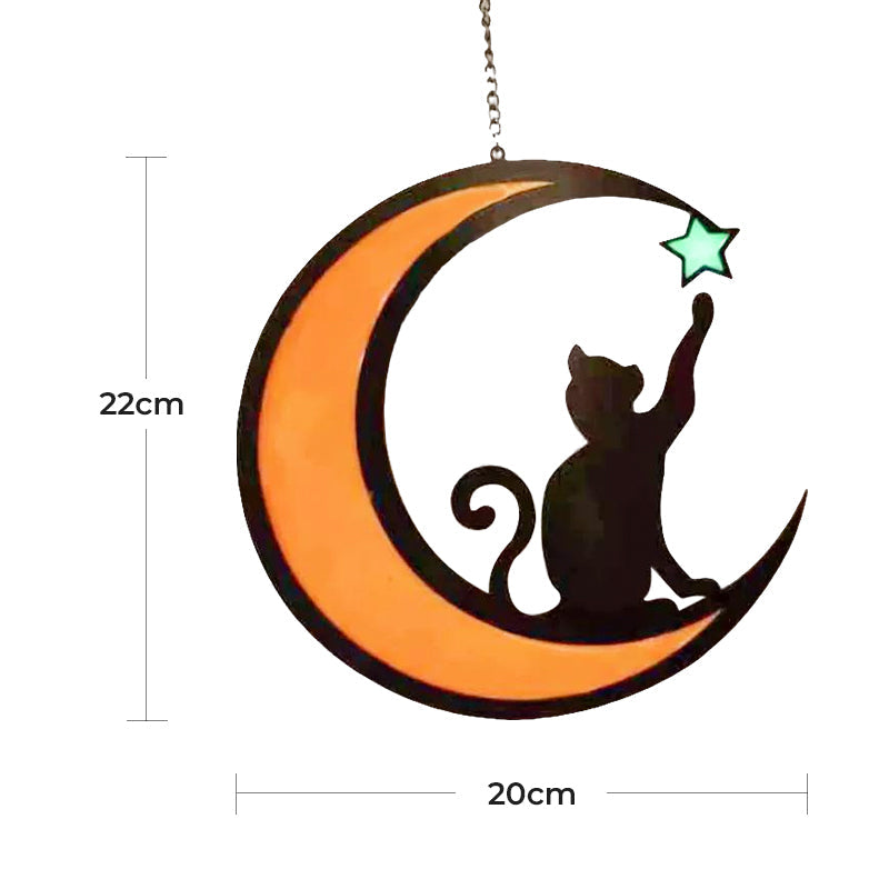 Lampe MysticPaws Chat et Demi-Lune – Lumière Ambiance Magique pour une Décoration Conviviale