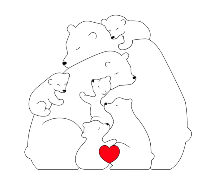 Collection CuddleBears - Coffret cadeau en bois fabriqué à la main