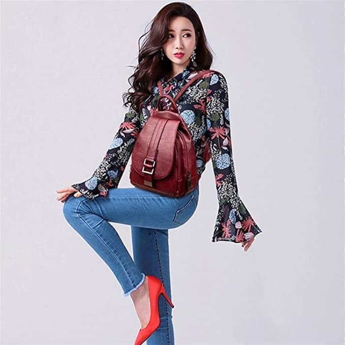 Beatrice - Sac à dos élégant et polyvalent avec fermeture à rabat