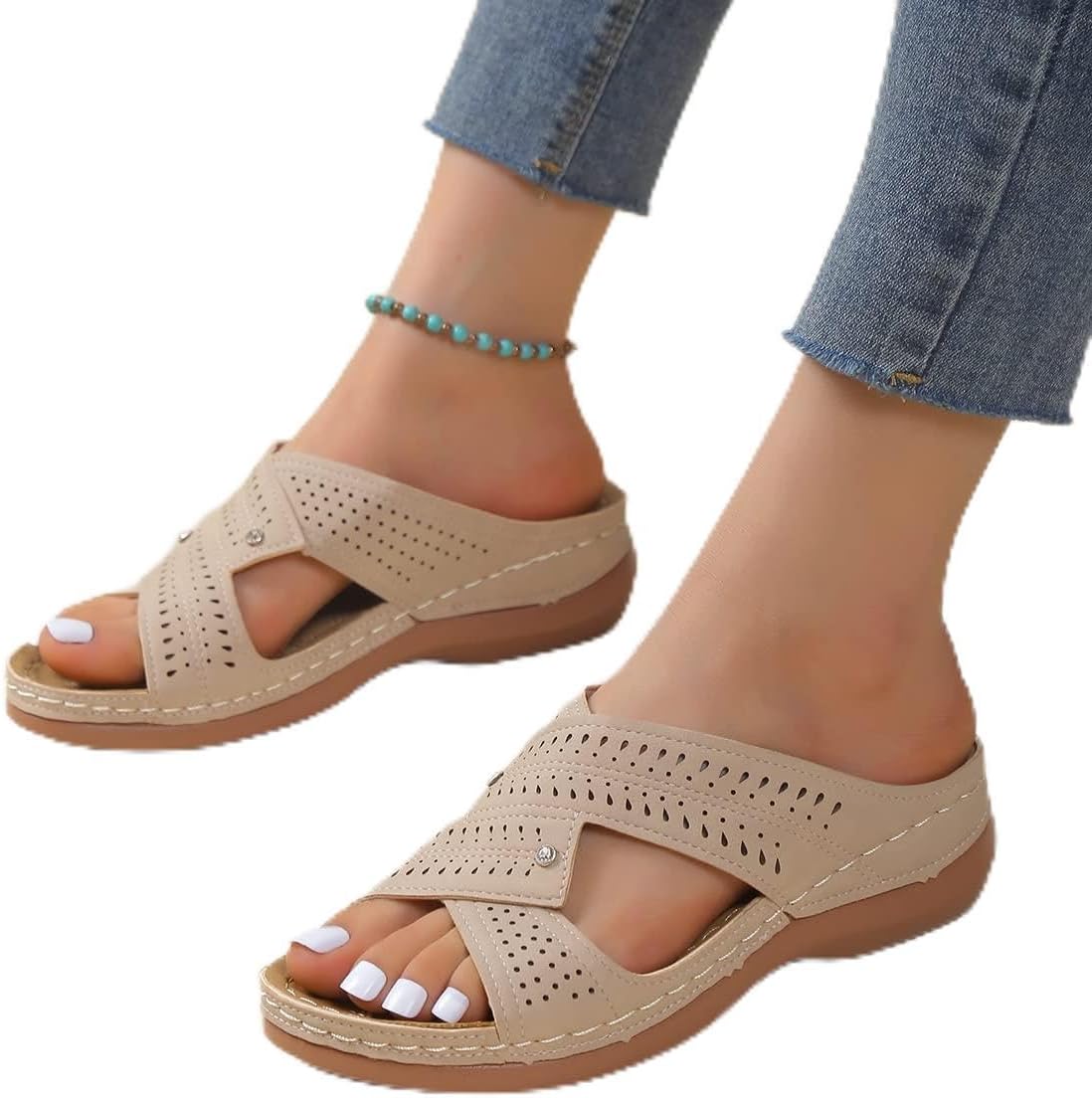 Sadie - Sandales compensées d'été à bout rehaussant