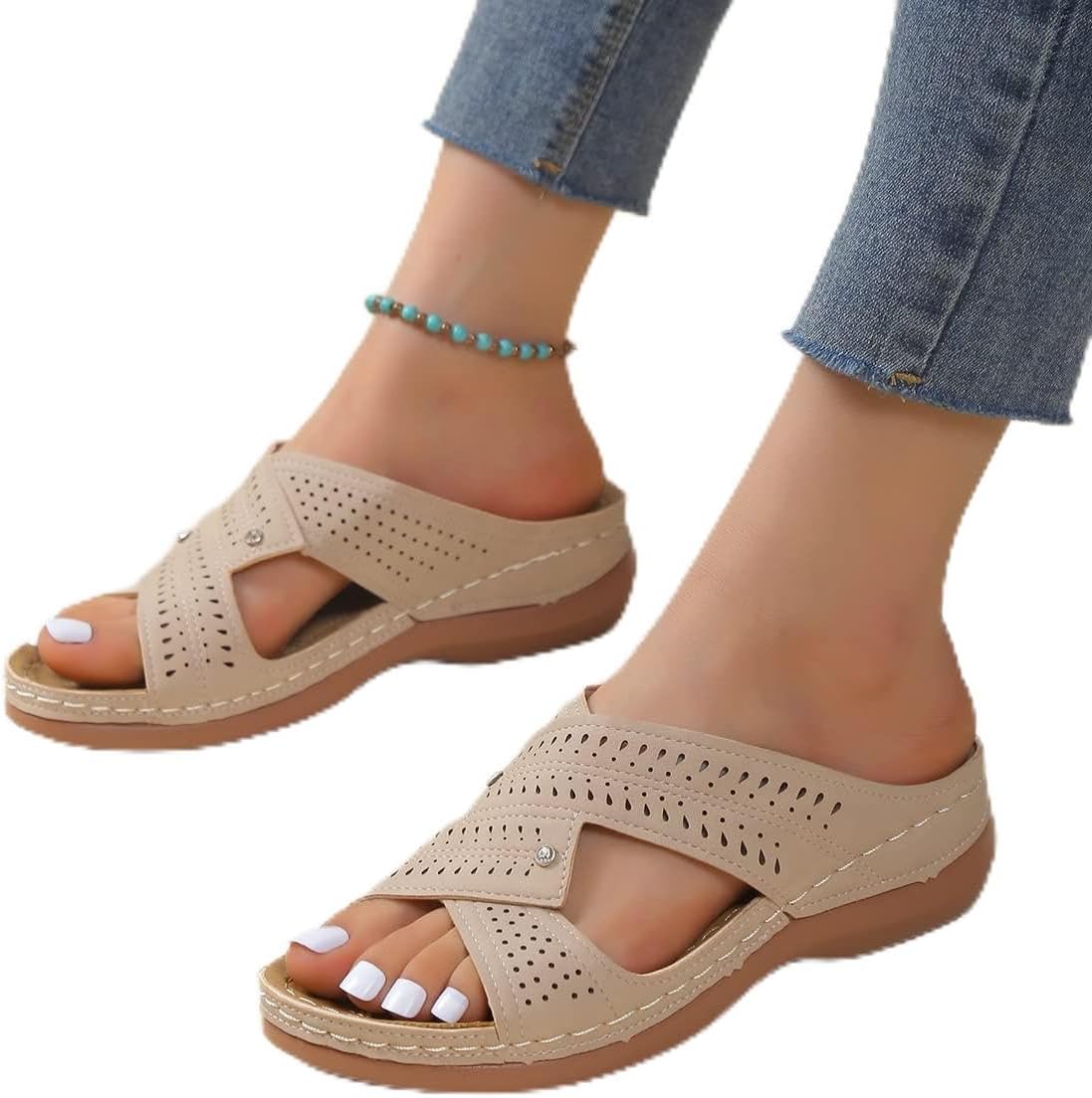 Sadie - Sandales compensées d'été à bout rehaussant