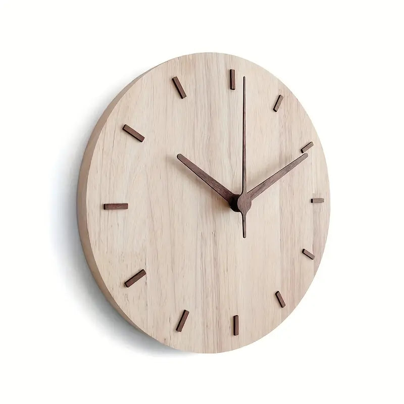 TimeMode - Horloge murale ronde minimaliste en bois