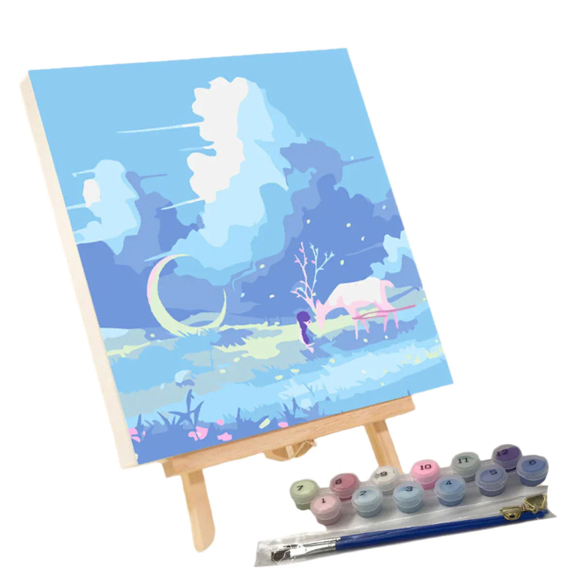 Ensemble de peinture DIY Fredfyldt Landskabs - Art en toile fait main avec pinceaux et peinture