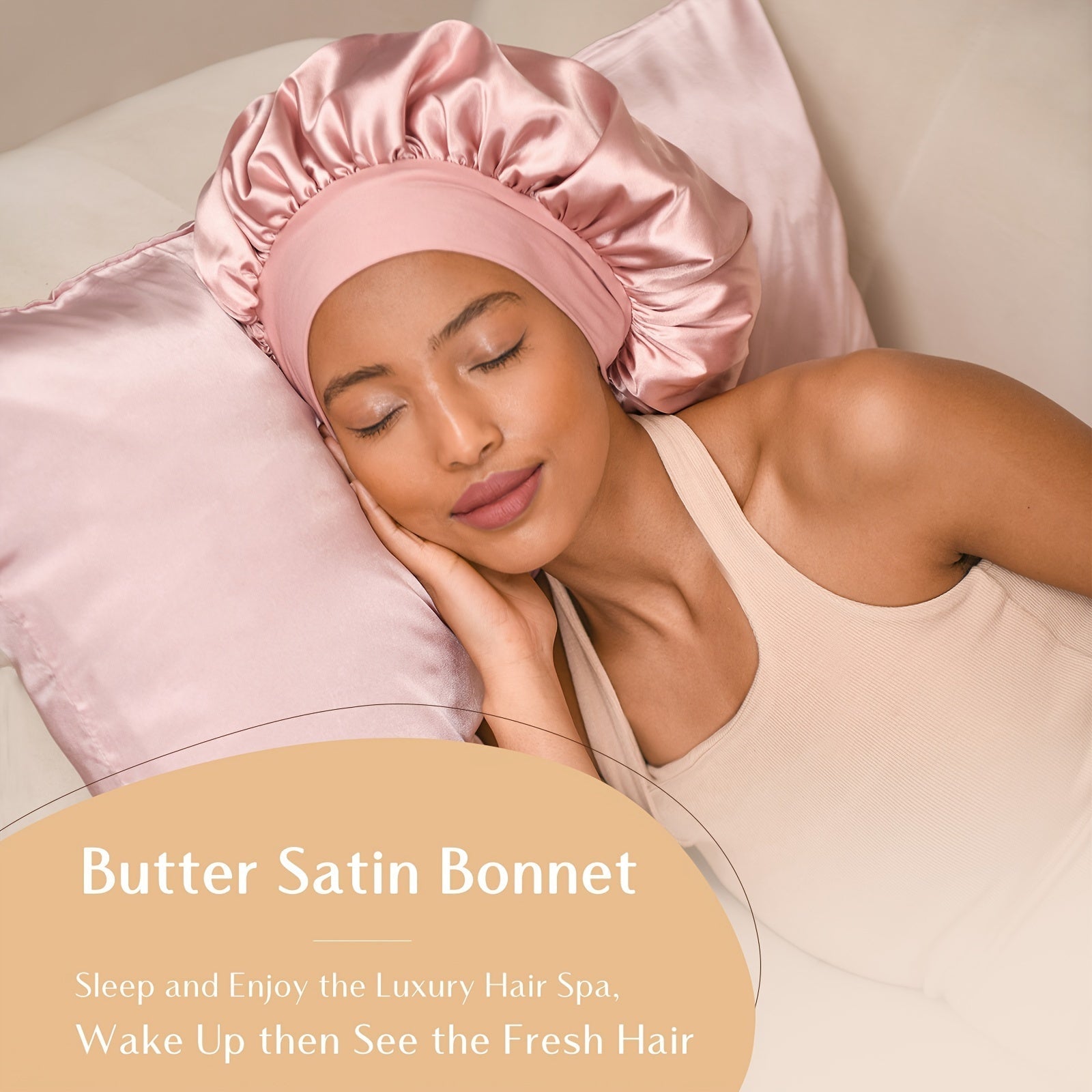 Rebel | Bonnet de sommeil en satin avec large bande élastique