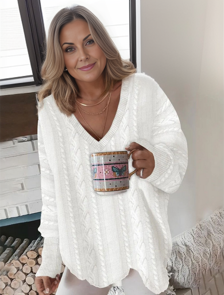 Tendance d'automne® Pullover classique à col en V