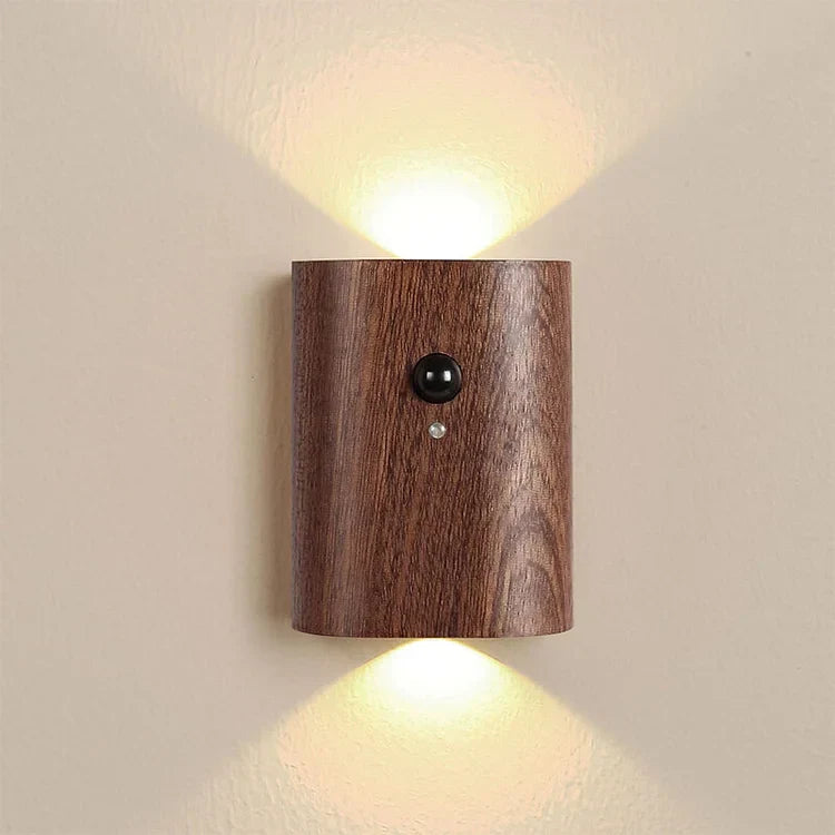 LumaSense - Applique murale en bois avec capteur magnétique
