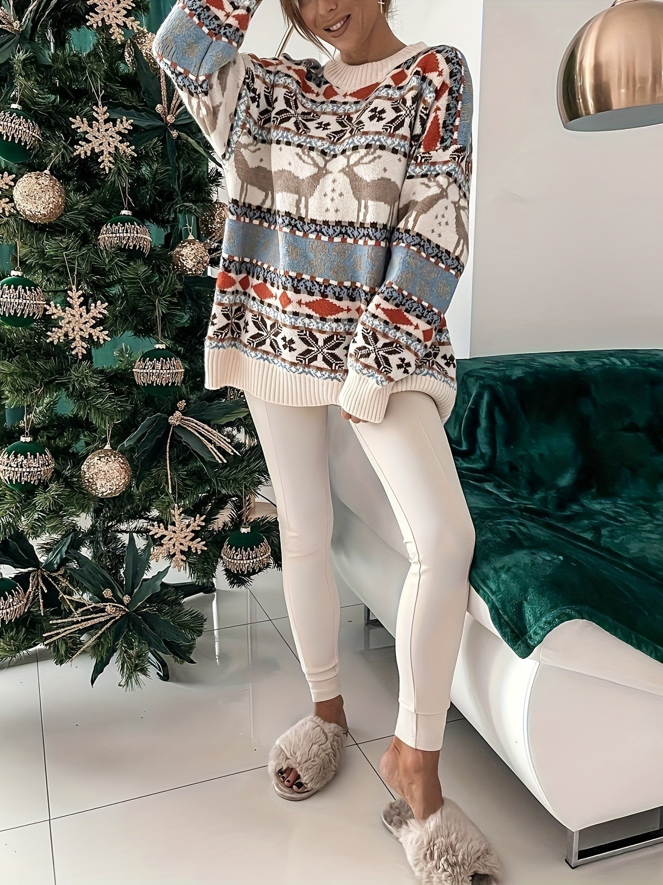 Pull à motif de Noël Cozy