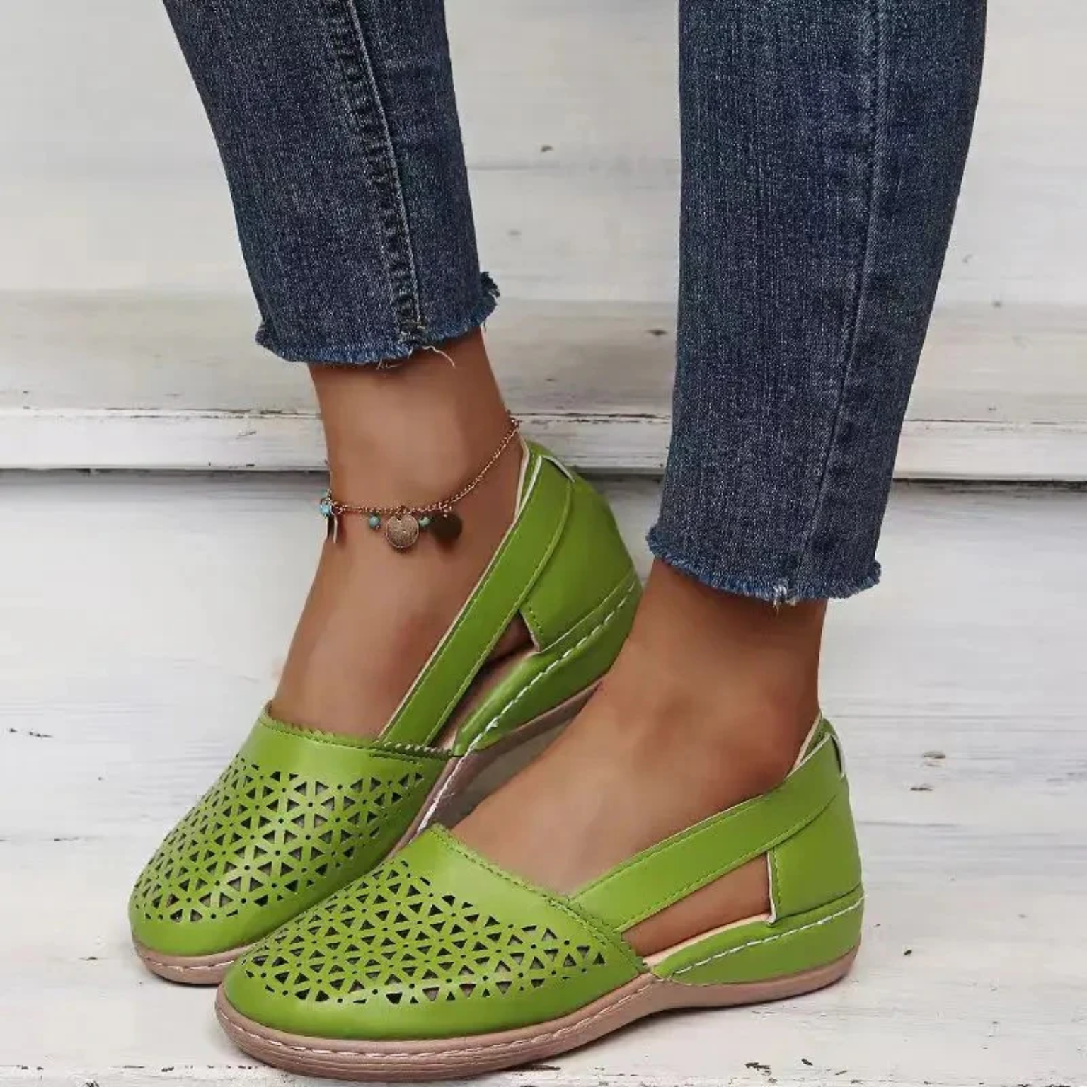 Solenn - Espadrilles à talon compensé perforées Ubesværet