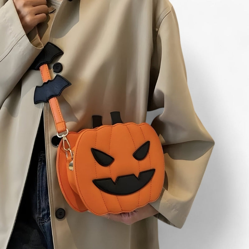 Sac à bandoulière d'Halloween en forme de citrouille Juna – Bandoulière réglable et design festif