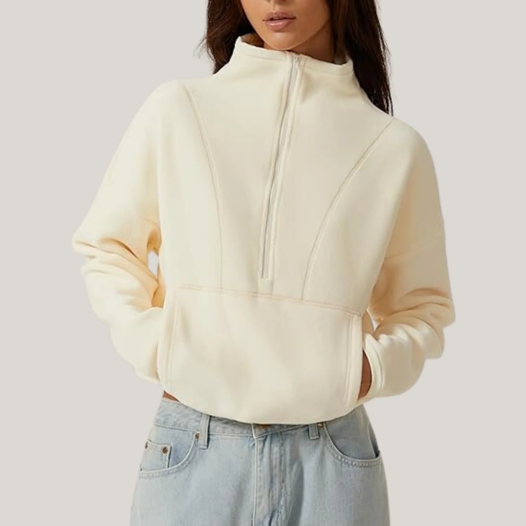 Pull stylé Nelfi avec demi-zip pour femmes