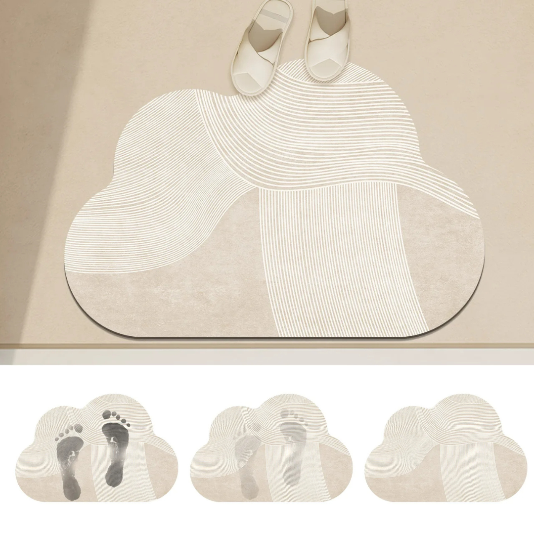 CloudWave - Tapis de sol décoratif à lignes ondulées abstraites