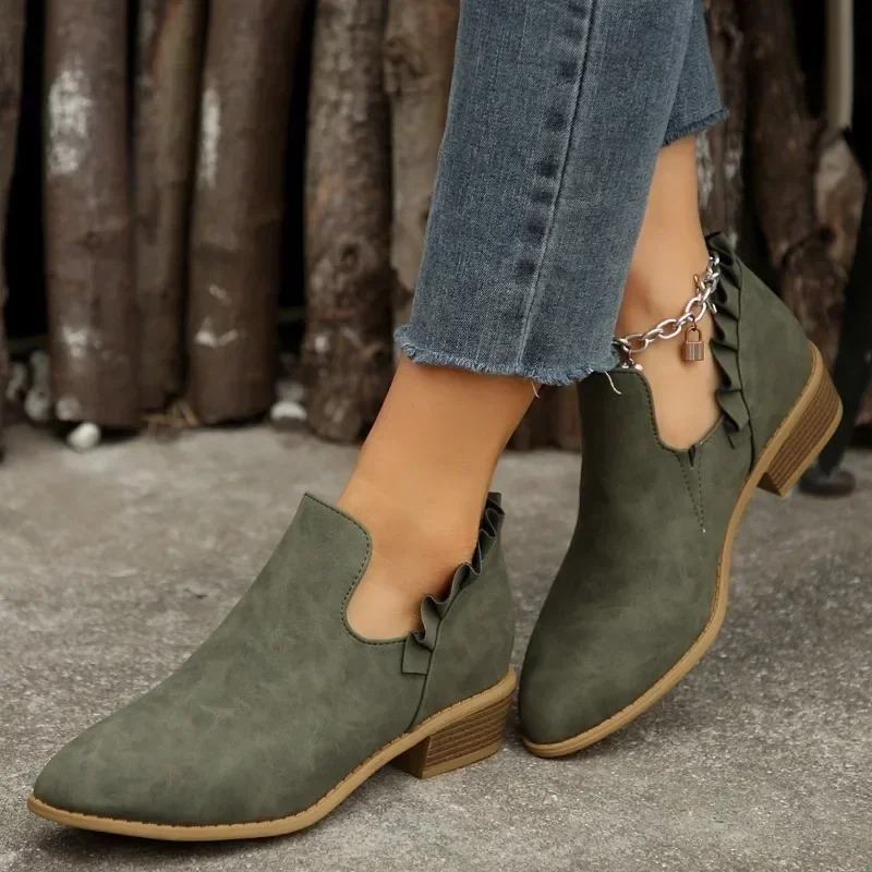 Elina - Bottines résistantes et antidérapantes avec détails à volants