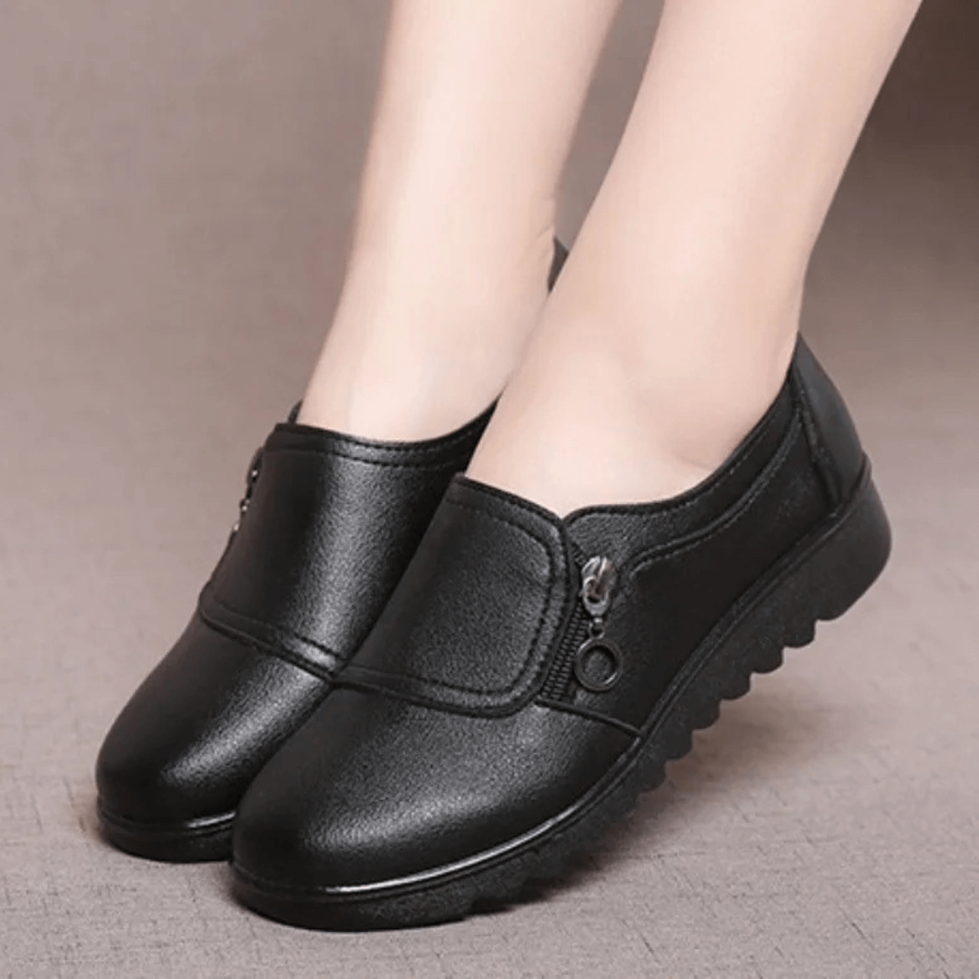 Lisa - Mocassins à talons compensés en cuir vegan moderne confort
