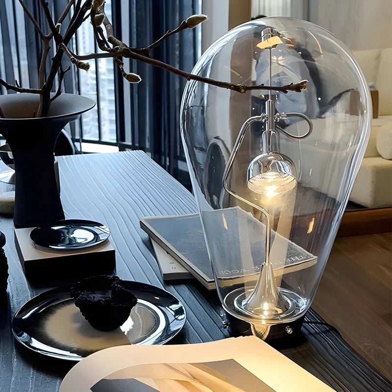 LumiMagnet – Lampe de table en verre industriel avec fonction de gradation pour maison moderne