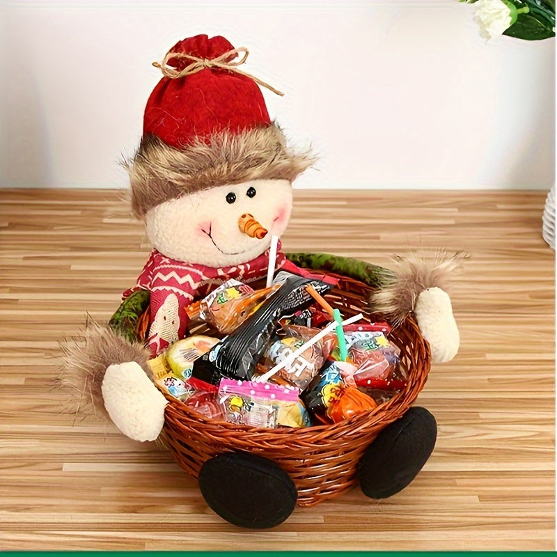 Poupée de Noël | Panier de Bonbons Décor Festif des Fêtes