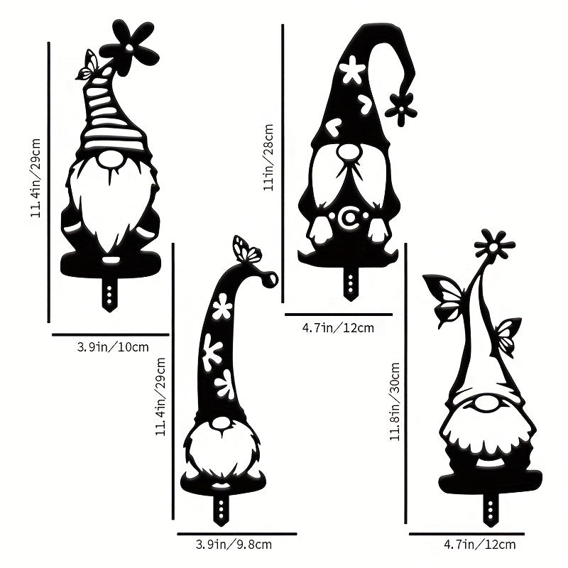 Ensemble de 4 pièces | Décor de Noël en acier festif pour le jardin