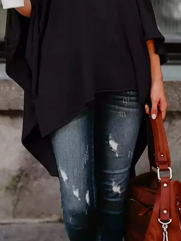 Chemisier asymétrique Demi - Col montant avec une touche moderne