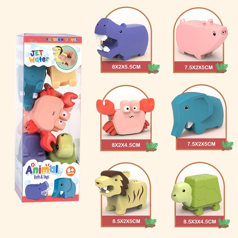 FloatSaur - Ensemble de jouets de bain avec des animaux de bande dessinée et des dinosaures