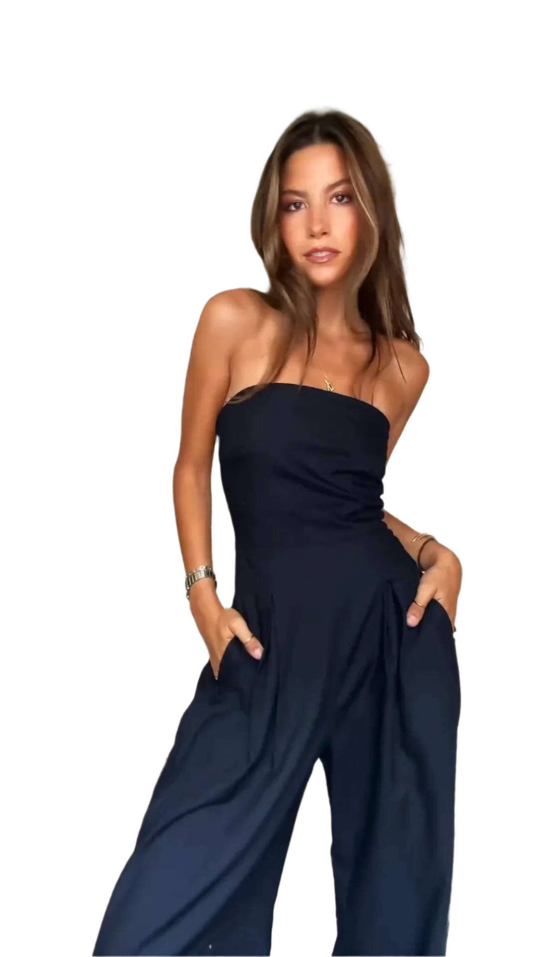Luna- combinaison sans bretelles avec jambes larges
