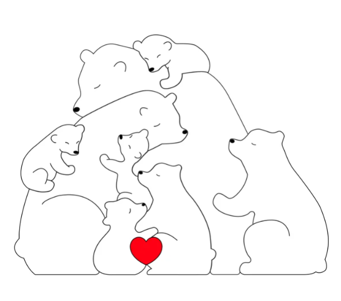 Collection CuddleBears - Coffret cadeau en bois fabriqué à la main