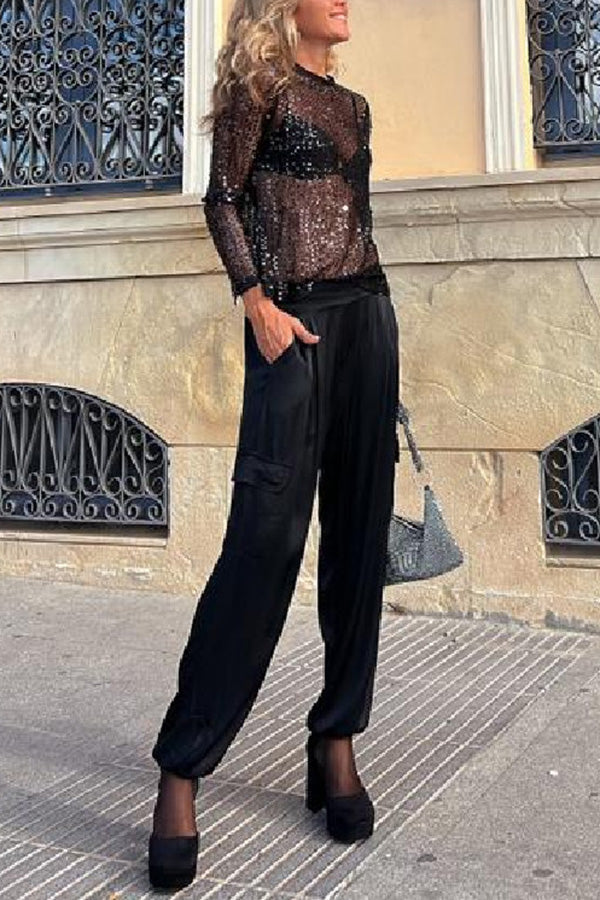 Blouse à manches longues Sonia en sequins