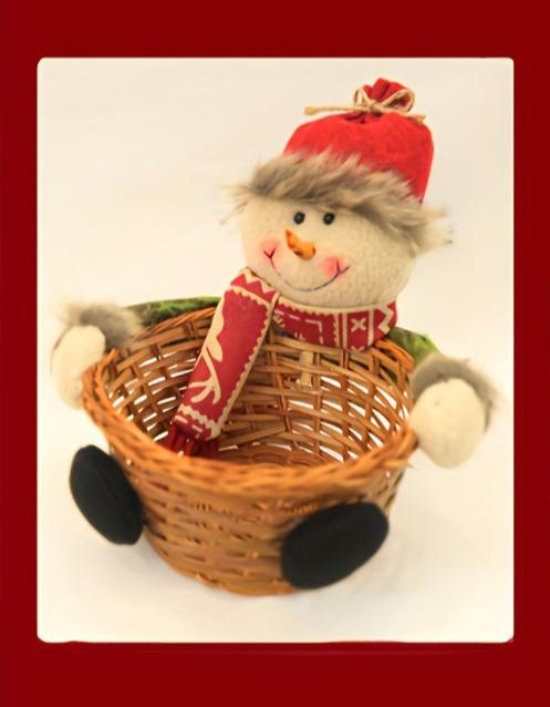 Poupée de Noël | Panier de Bonbons Décor Festif des Fêtes