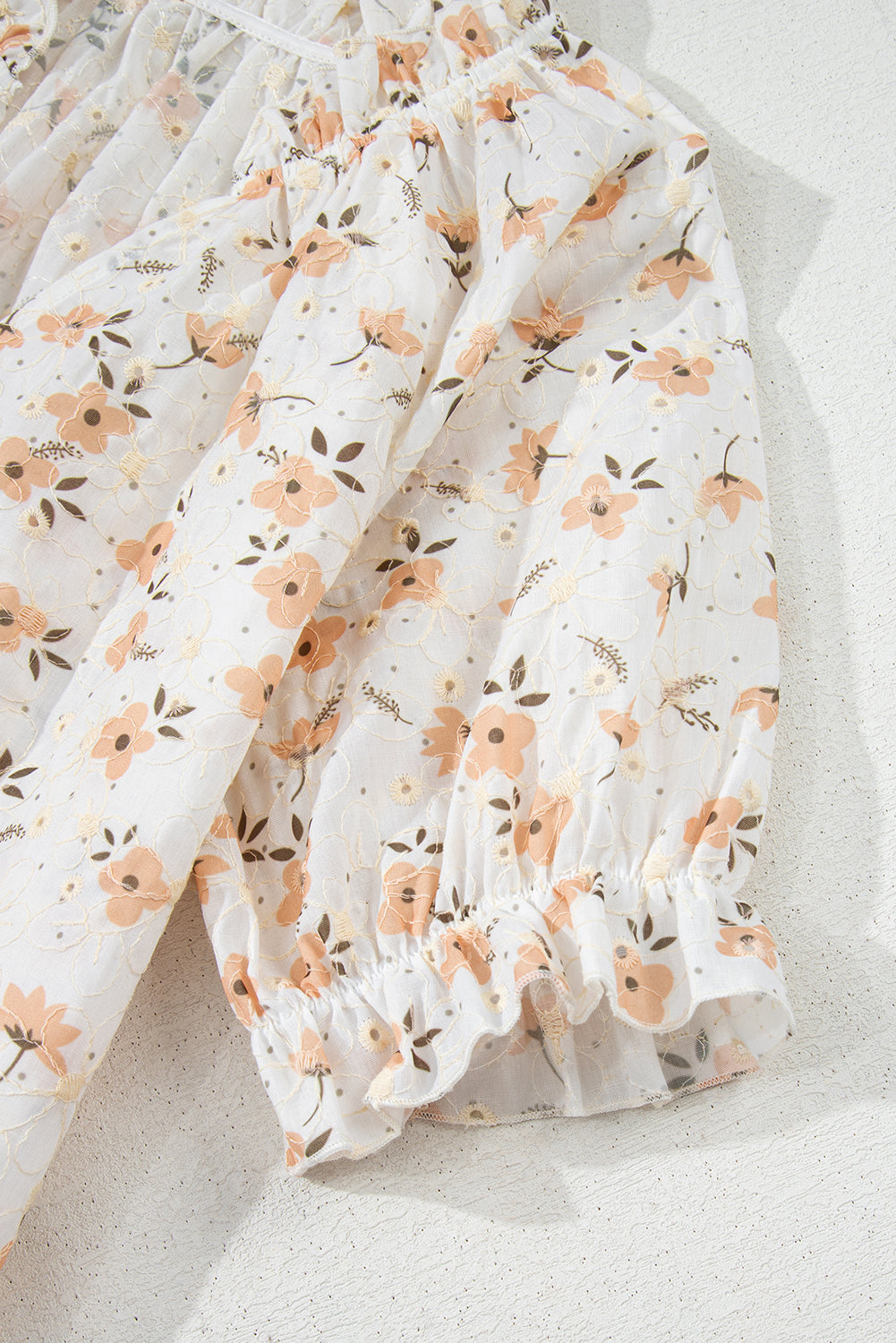 Monica - Blouse fleurie vintage avec manches bouffantes