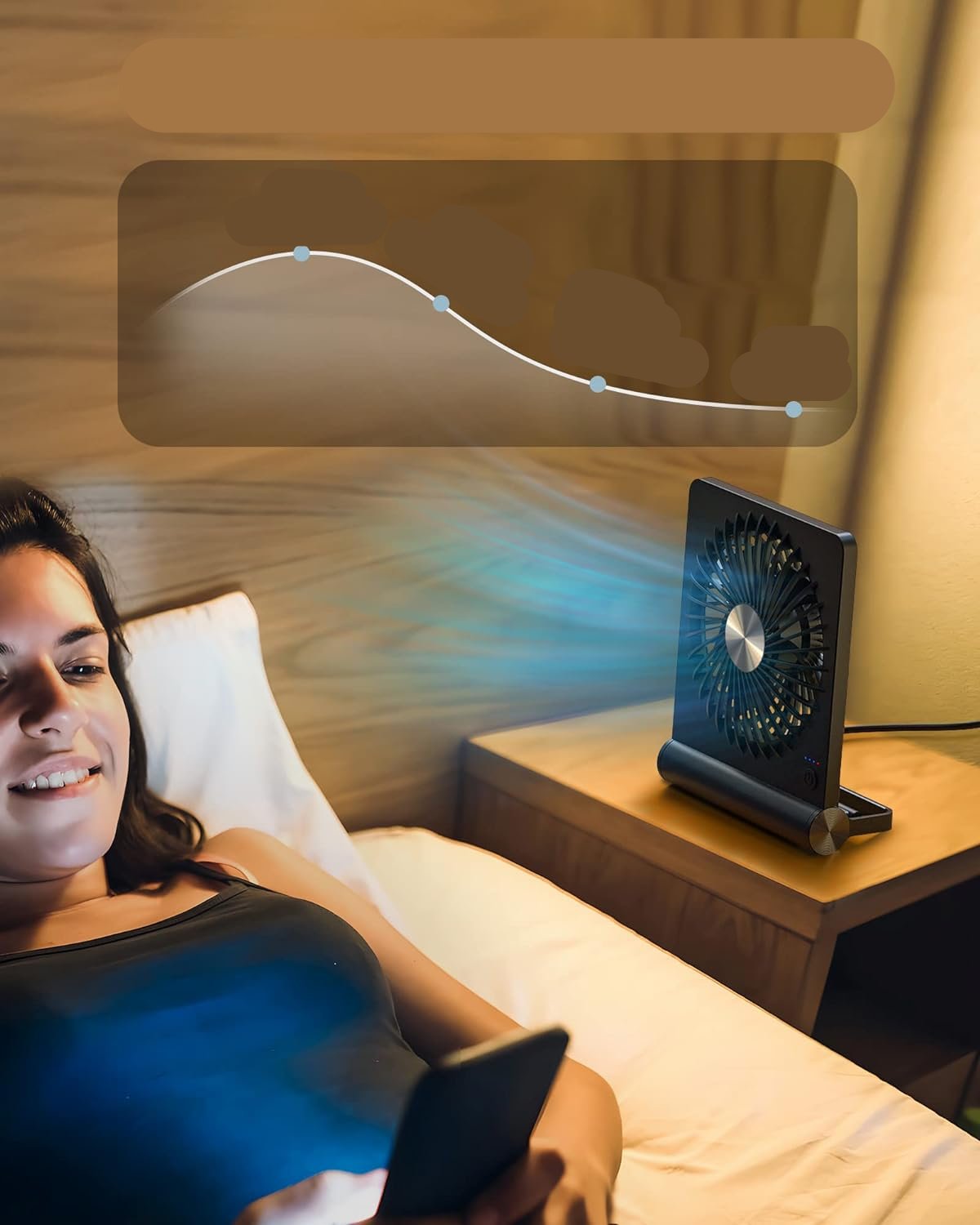 QuietBreeze - Ventilateur de table compact ultra-silencieux