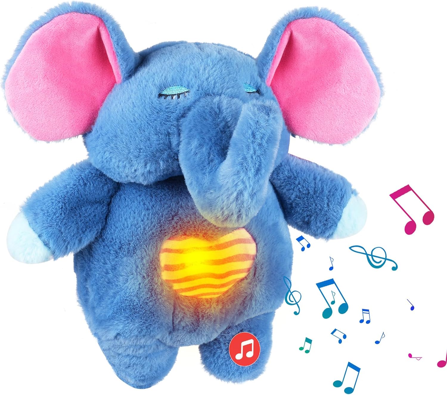 Sovetryg Plys Éléphant – Doudou Apaisant avec Respiration, Lumière et Son