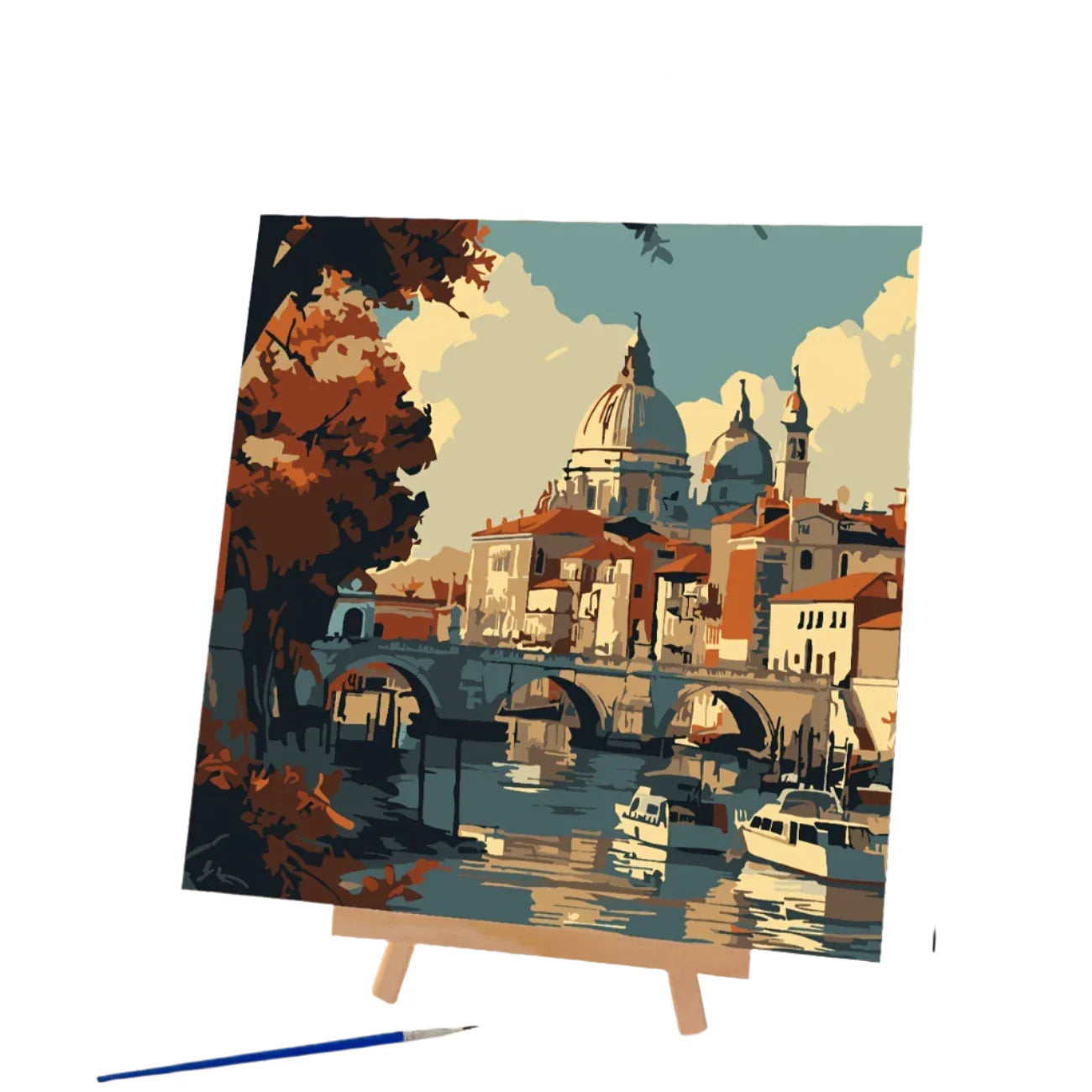 Ensemble de peinture DIY Fredfyldt Landskabs - Art en toile fait main avec pinceaux et peinture