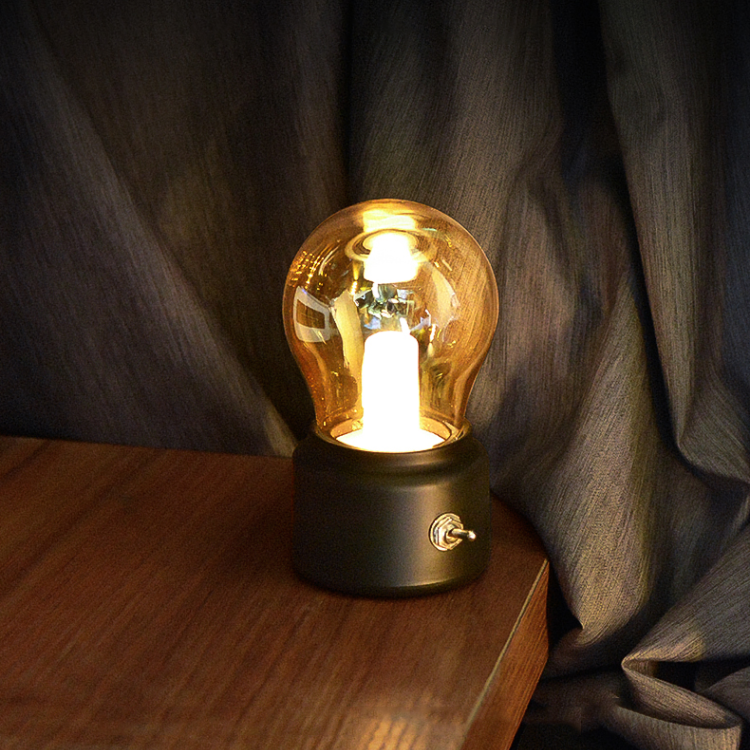 RetroGlow - Lampe de nuit LED portable avec batterie rechargeable